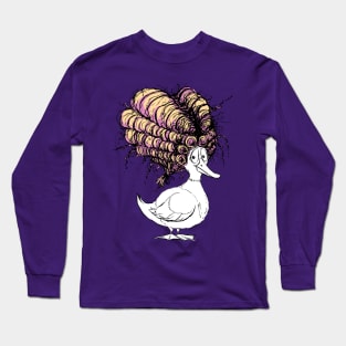 Cute Little Mallard with an Old Powdered Wig Long Sleeve T-Shirt